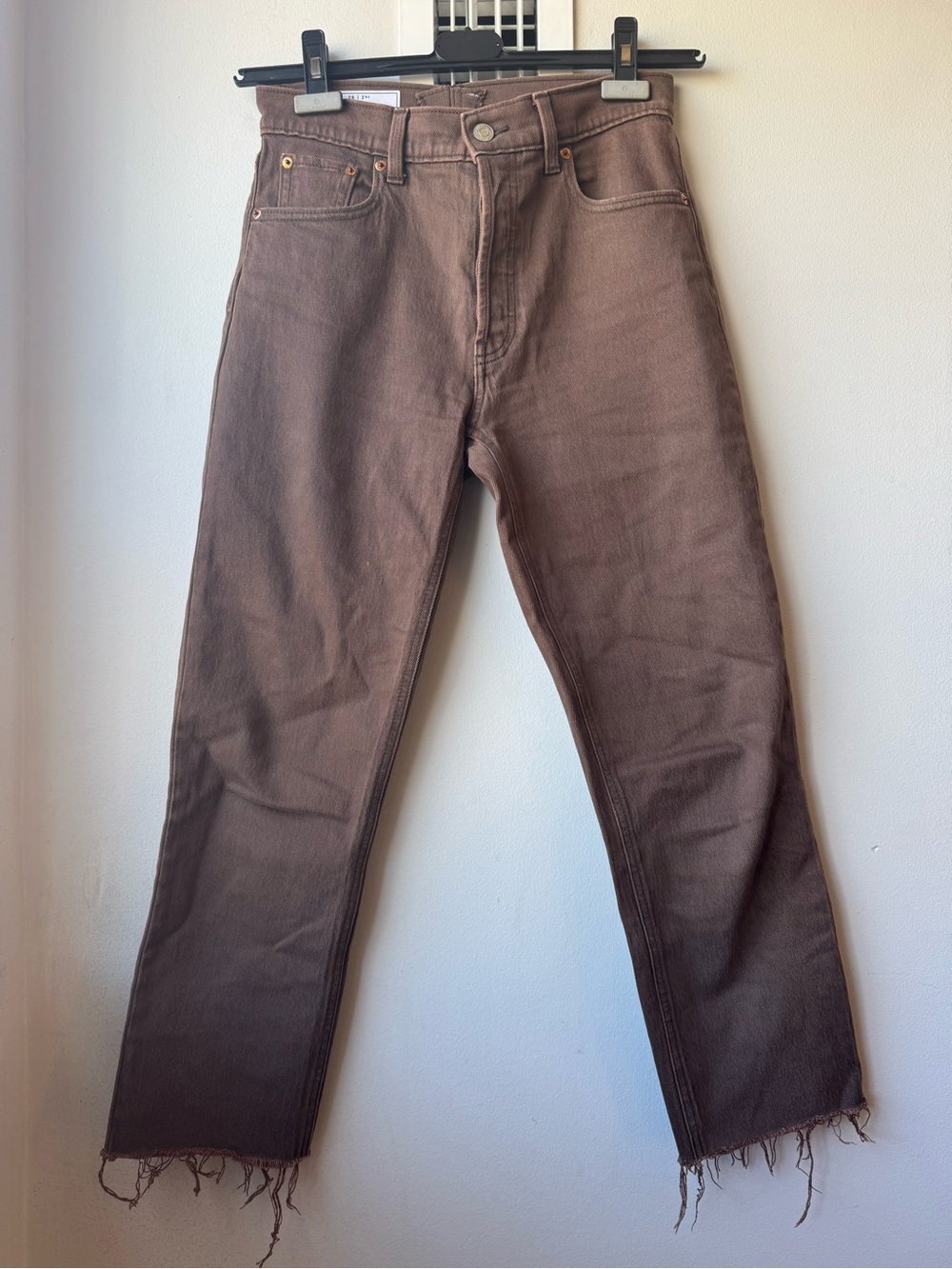 Brown Straight-Leg Jeans